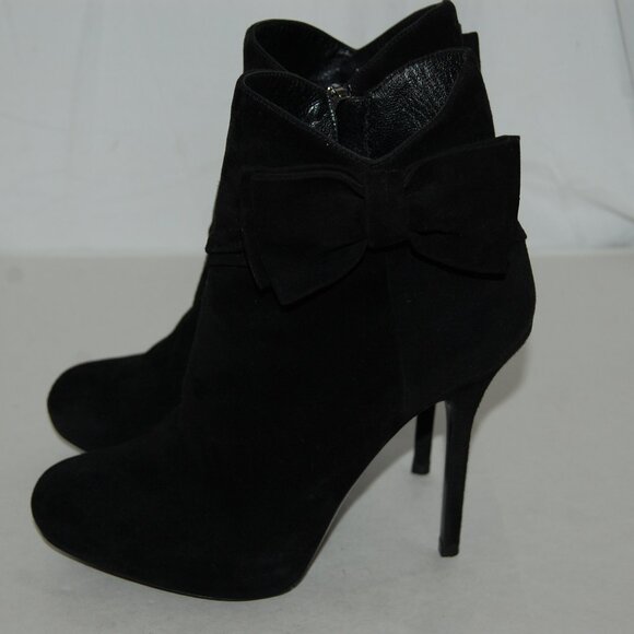 36.5/6.5❤️ CHRISTION DIOR HIGH HEEL BLACK SEUDE LEATHER ANKLE BOOTS BOOTIE… - Picture 5 of 13